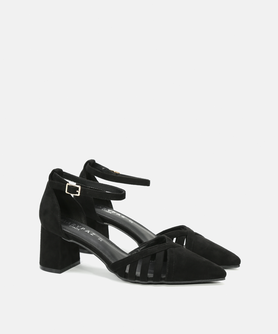 Zapatos tac&oacute;n terciopelo detalle image number null